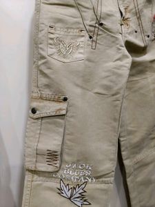 women Y2K inspired embroidered cargo pants