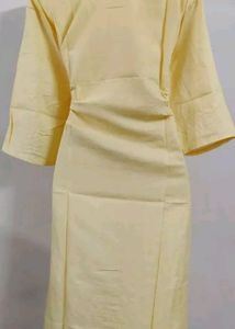 Cotton Blend Lemon Kurta
