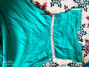 Green Embroidered anarkali kurti