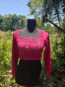 Crochet Crop Top Blouse