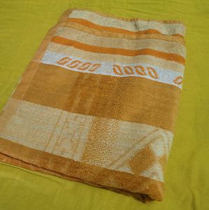 Orange &amp; Beige Striped Bath Towel