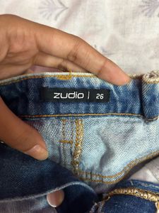 Distressed Denim Mini Skirt