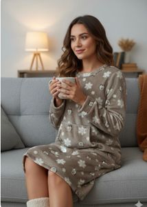Cute Owl Print Nightdress Size M To L