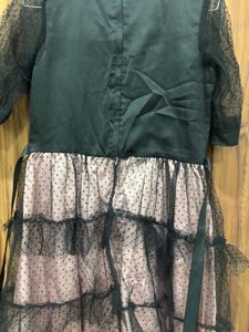 Chic Black &amp; Pink Polka Dot Dress