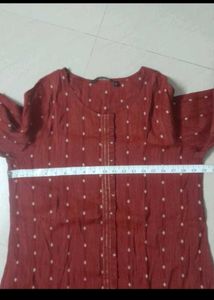 Maroon Printed Kurta with flaws no return middle s