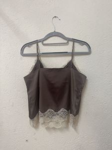 Elegant Lace Trim Camisole Top
