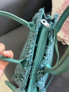 Turquoise Woven Bag