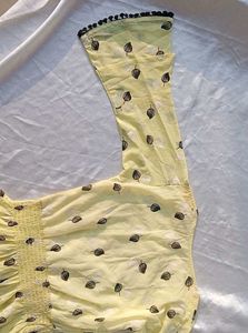 Lemon Yellow Printed Top