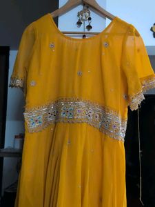 Yellow Embellished Ethnic Gown