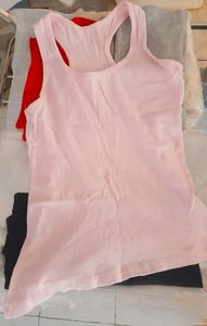 Forever 21 melange grey pencil skirt with combo of 4 racerback tank tops
