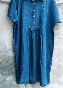 Oversized Denim Shirt Dress