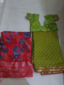 Beautiful Red & Green Saree