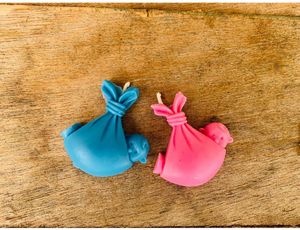 4 Baby Shower Candles - Pink &amp; Blue
