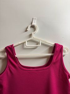 Hot Pink Square Neck Crop Top