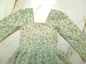 Floral Smocked Puff Sleeve Dress