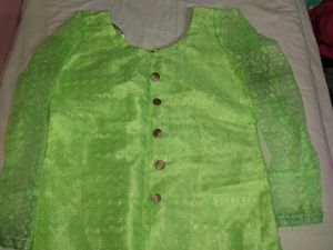 Lime Green Embroidered Kurta