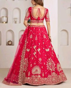 Stunning Red Embroidered Lehenga Choli