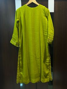 Embellished Lime Green Kurta