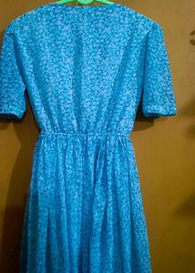 Blue Floral Print Dress