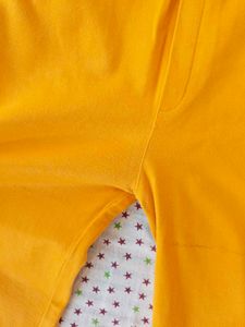 Yellow Leggings  fully stretchable with Floral Emb