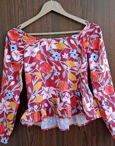 Floral Print Peplum Top