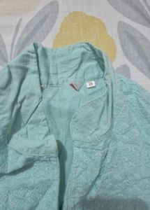 Aqua Printed Kurta &amp; Leggings Set
