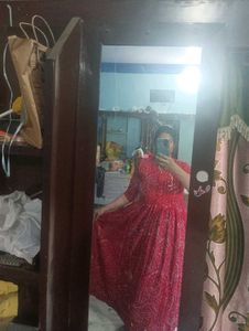 it's red anarkali