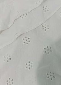 White Eyelet Ruffle Camisole Top