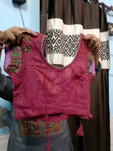 Embellished Maroon Saree
