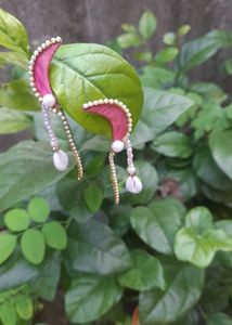 Half Moon Bohemian Chic Shell &amp; Bead Earrings
