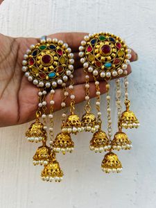Ethnic Bahubali Polki Jhumka