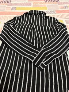 savana Chic Striped Button-Up Tunic