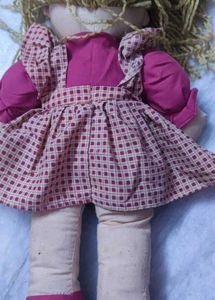 Cute Fabric Doll with Pink Dress