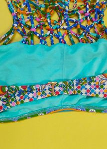 Hobie Seam Weaver Macrame Hi-Neck Bra Swim Top