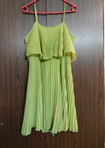 Women Skater Light Green Knee Length Dress