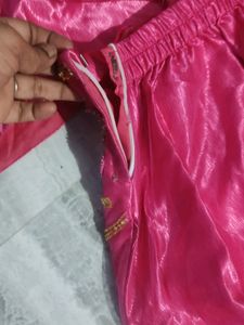 Pink Colour Lehanga Set Work On Net 🤍🤍🤍With Zip