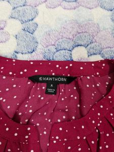 Chic Polka Dot Long Sleeve Top M