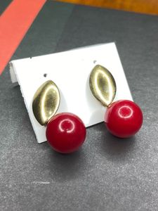 Red & Gold Cherry Drop Earrings