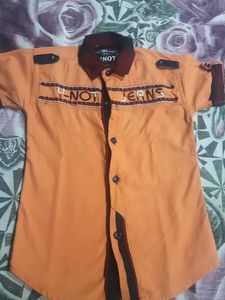 Boys Orenge Half Sleeve Shirt...