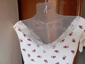 Women's Floral Bodysuit with Lace Trim