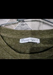 ✅ZARA's Embroidered Olive Green Top✅