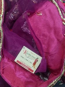 Embroidered Magenta Saree