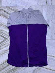 Grey &amp; Purple Athletic Pullover