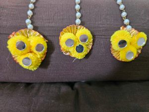 Yellow Mirror mangtika set of 3