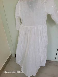 Elegant White Cotton Gown