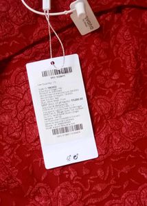 Red Textured Off-Shoulder Dress