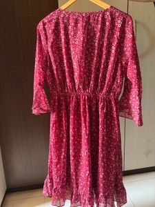 Maroon Midi Dress | Knee-Length | XXL | Never Worn