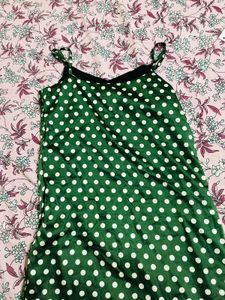 Green Polka Dot Slip Dress