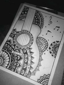 Guitar mandala art