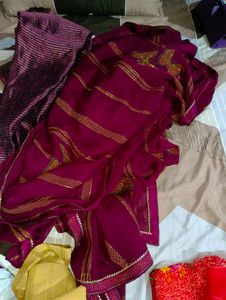 Elegant Purple Saree with Butterfly Motifs